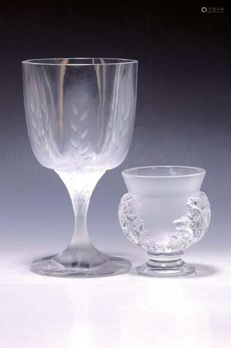 Two crystal vessels, Lalique France, 2nd half of the 20th