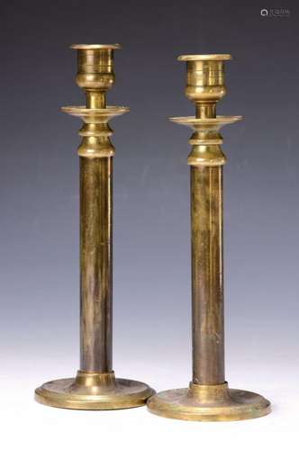 Pair of candlesticks, probably France around 1890, brass