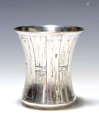 silver beaker, around 1900, stamped, silver acid tested