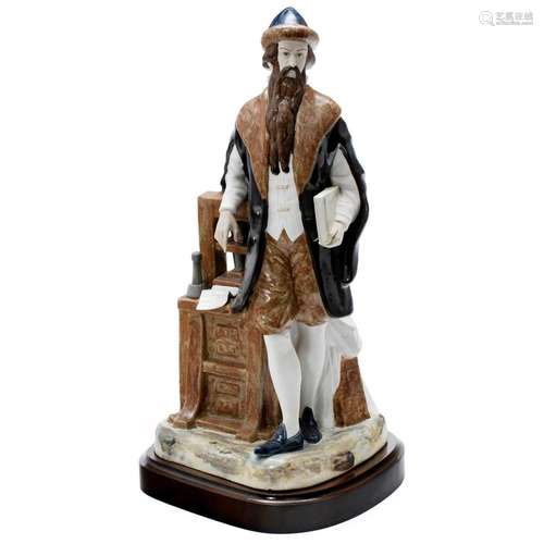 Porcelain Sculpture of the Inventor of Printing Jo-hannes Gu...