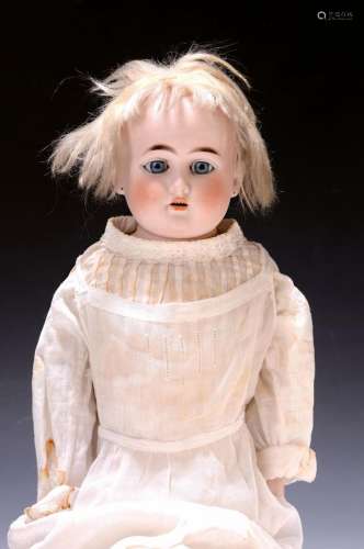 Large porcelain head doll, Ernst, Heubach, horseshoe