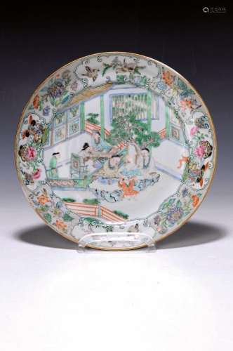 Plate, China, around 1830, porcelain, richly painted