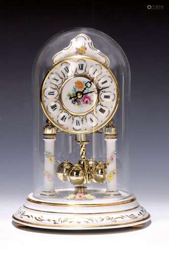 table clock, German, 20th c., porcelain, lithographed