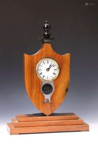 Table clock in the Biedermeier style, around 1900, walnut