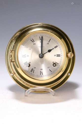 Ship's clock, Wempe, Hamburg, 1970, brass case