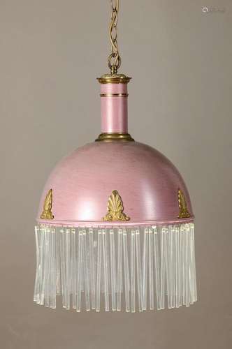 Ceiling lamp, around 1910, lacquered, metal body with