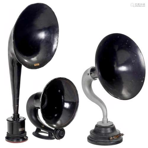 Three Radio Horn-Type Loudspeakers