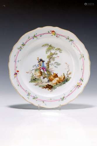 rare picture plate, Meissen, around 1763-74, point time