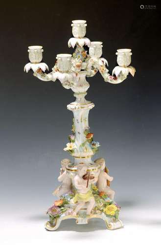 Large candlesticks, Meissen, around 1880-90, porcelain