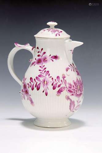 large coffee pot, Zurich, around 1765-70, rubyred painting