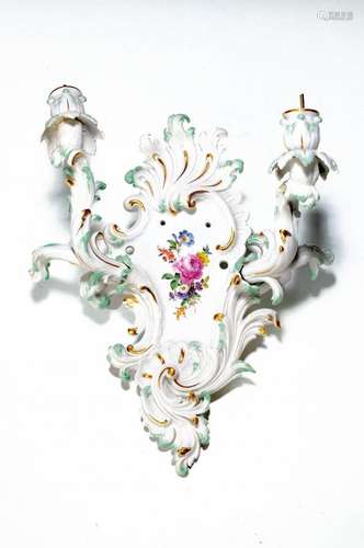 Pair of wall sconces, Meissen, Pfeiffer period