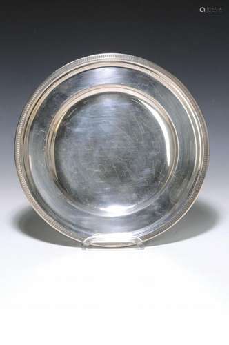 Charger plate, probably Spain, silver, approx.770g, D. 30