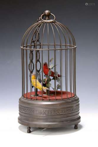 Birdcage with music box, Reuge, Switzerland, with two