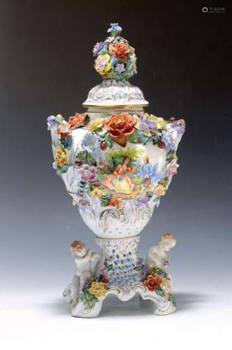 Large potpourri vase, Potschappel, Dresden, 20th