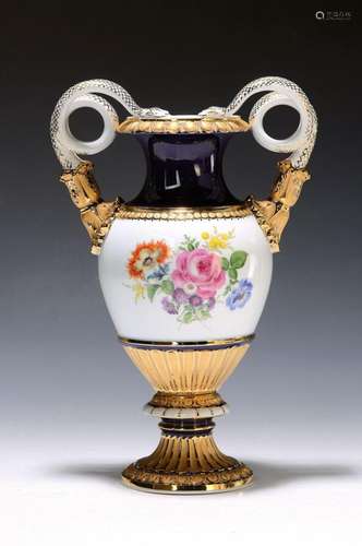 Snake-handled vase, Meissen, 2nd half of the 20th