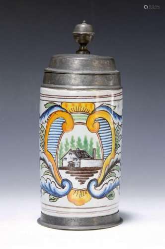 Roller jug/faience jug, probably Dresden, around 1790