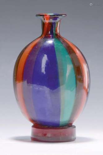 vase, Murano, Venini Murano, 1950/1960s, red, brown and
