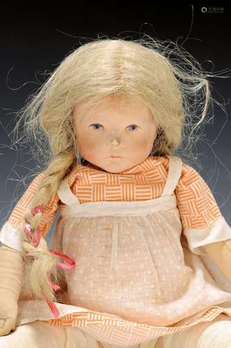 Käthe Kruse doll, VII, 1926-1933, firmly sewedon head