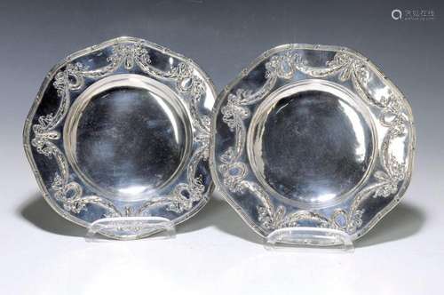 Pair of silver plates, Schleissner around 1900