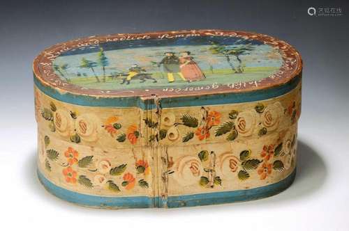 Bonnet box/span box, South German, around 1820/30, lid