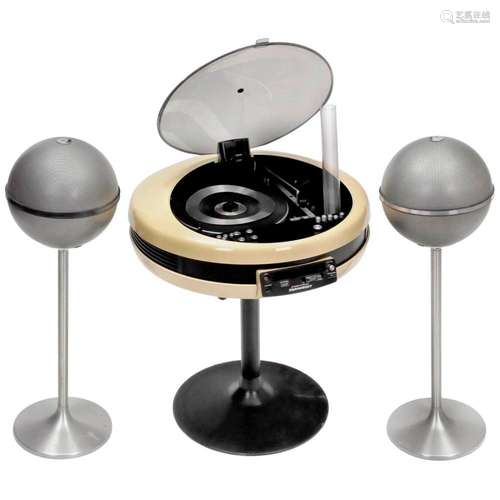 Weltron 2007 Stereo System with Two Grundig Spherical Loudsp...