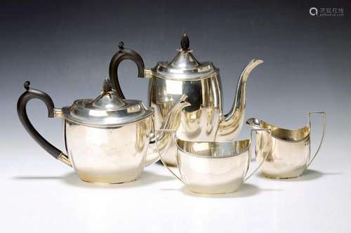 Coffee and tea set, Birmingham, around 1910, 925 sterling