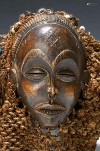 Mask of the Chokwe, approx. 40-50 years old, hardwood