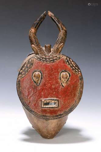 Mask of the companion of the buffalo god Goli,Angola, 60