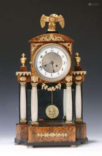 Empire clock, Danube monarchy, around 1830, wooden body