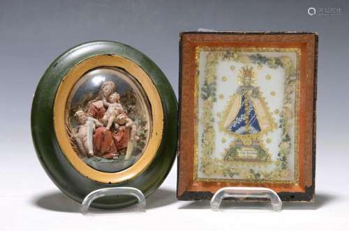 2 relics, South German, around 1880-90, 1 of the merciful