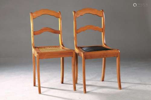 6 chairs, Biedermeier around 1830/40, solid cherry and