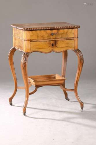 Sewing table around 1860/65, body made of softwood