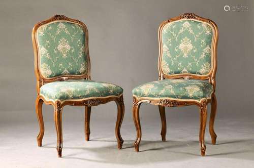 Four salon chairs, France, around 1890, solid walnut