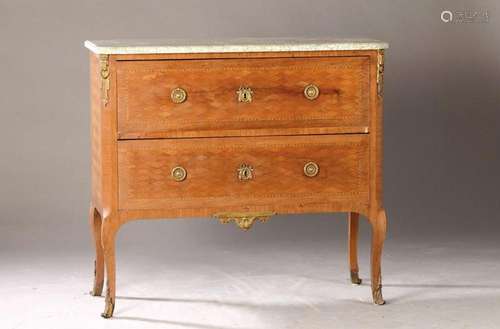 2-drawer chest of drawers with marble top, France