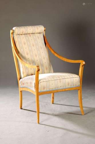 Armchair around 1900/1910, solid cherry wood, restored