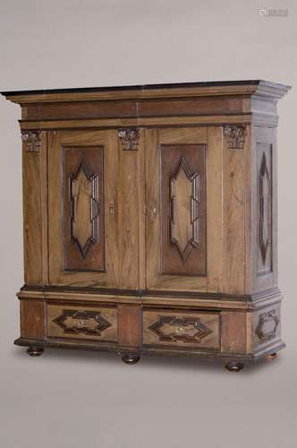 Rare pilaster cabinet, Lower Saxony, around 1700/20