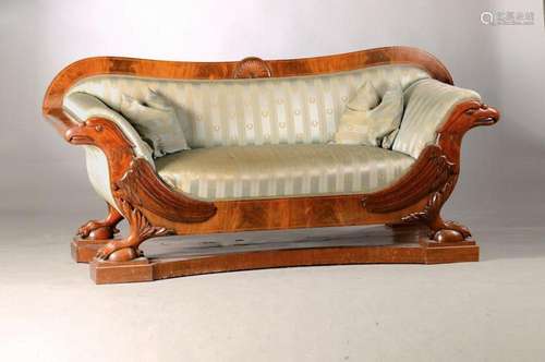 Biedermeier sofa, North German, around 1830, mahogany