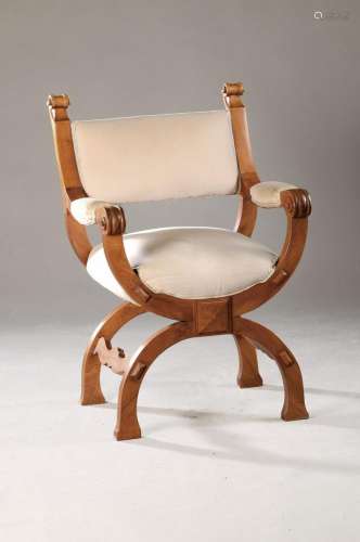 Luther chair, around 1890, solid walnut, old covers to be