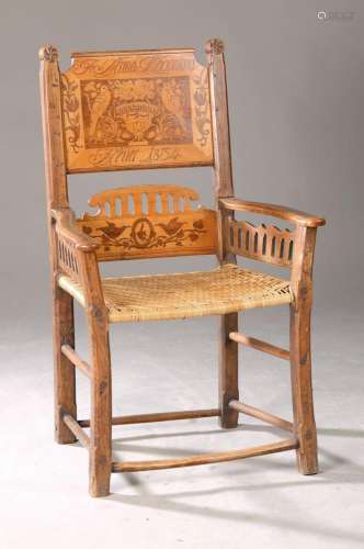Armchair/wedding chair, probably Austria, dated 1834