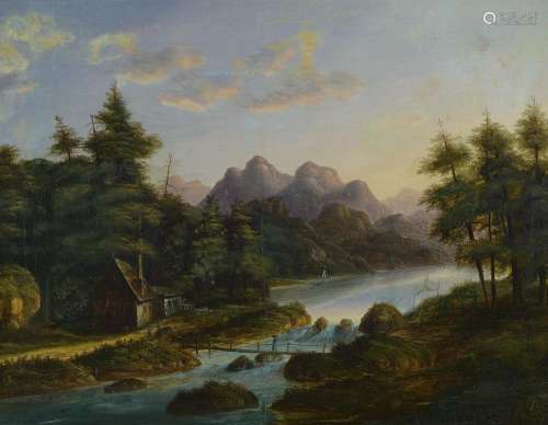 Late Romantic painter, German, around 1870-80,landscape