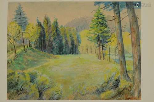 Mixed lot of drawings and watercolors by artists of