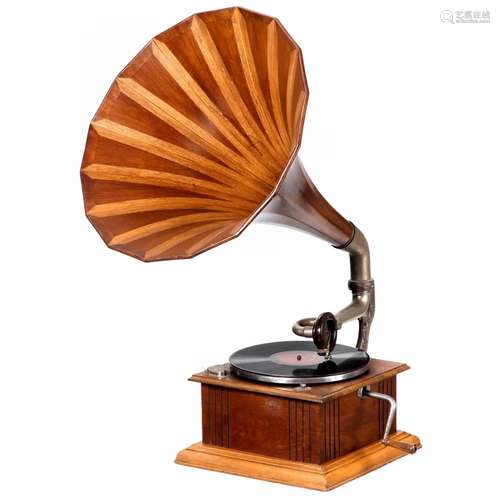 Gramophone with Wood Horn, c. 1914