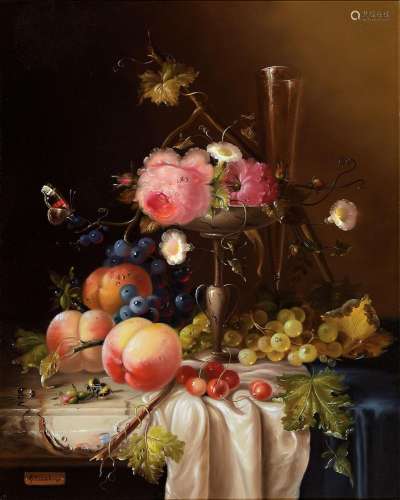 Hildegard Schwammberger, born 1950 Essen, fruit still