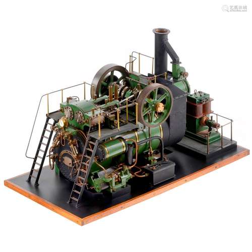 Large Working Model of a Two-Cylinder Overtype Steam Engine ...