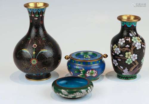 Vier Cloisonné-Teile China