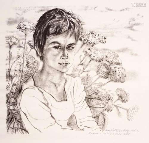 Lea Grundig "Petra, 13 Jahre alt" / Petra. 1963/ 1...