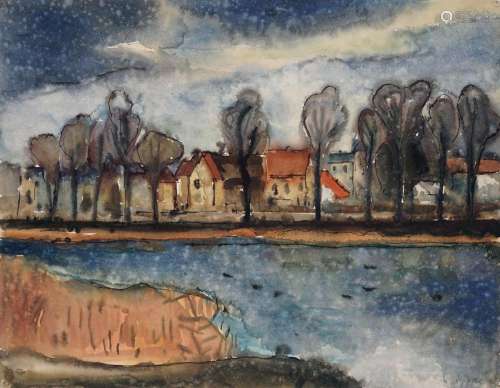 Erhard Hippold, An der Elbe bei Radebeul (?). Wohl 1950'...