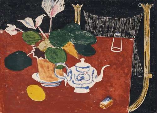 Egon Pukall "Stilleben mit Teekanne". 1962.