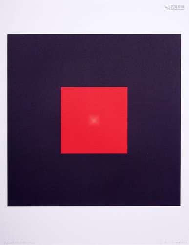 Charlotte Sommer-Landgraf, Rotes Quadrat auf Blau / Graues Q...