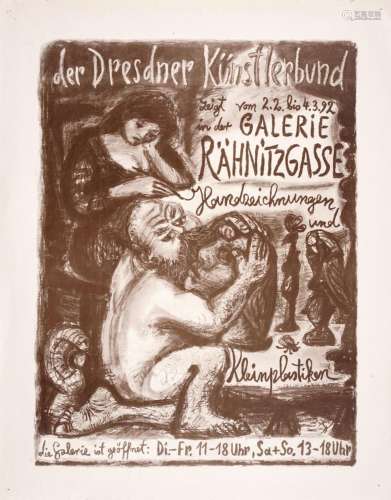 Verschiedene Dresdner Künstler, 14 Ausstellungsplakate. 1980...